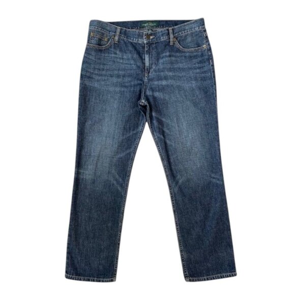 Ralph Lauren Women’s Boyfriend Fit Straight Leg High Rise Denim Blue Jeans 10 - Picture 1 of 10